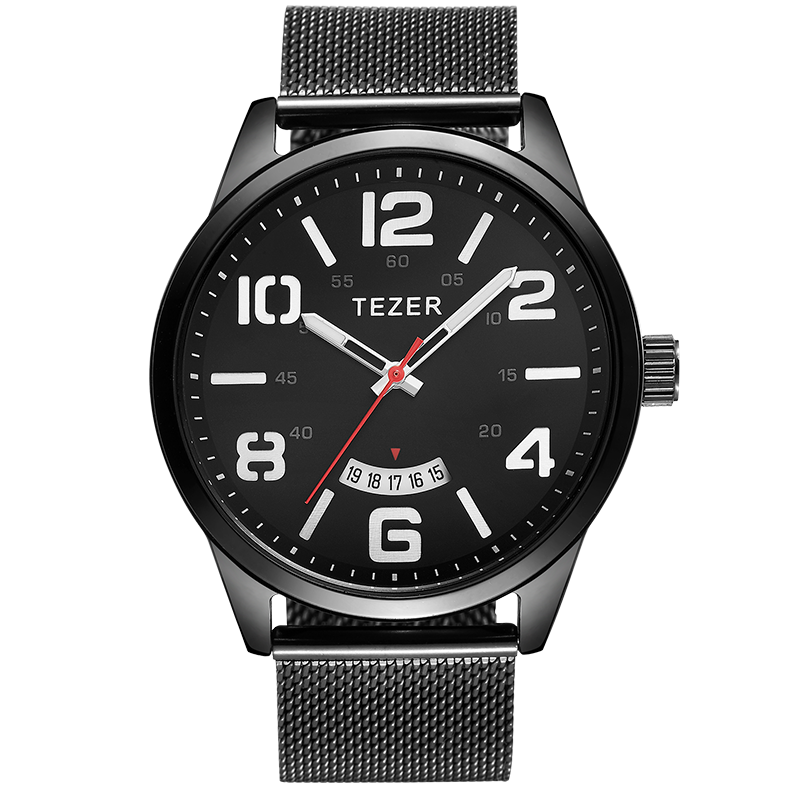 Stainless Mesh Band - Relógio de pulso masculino casual com