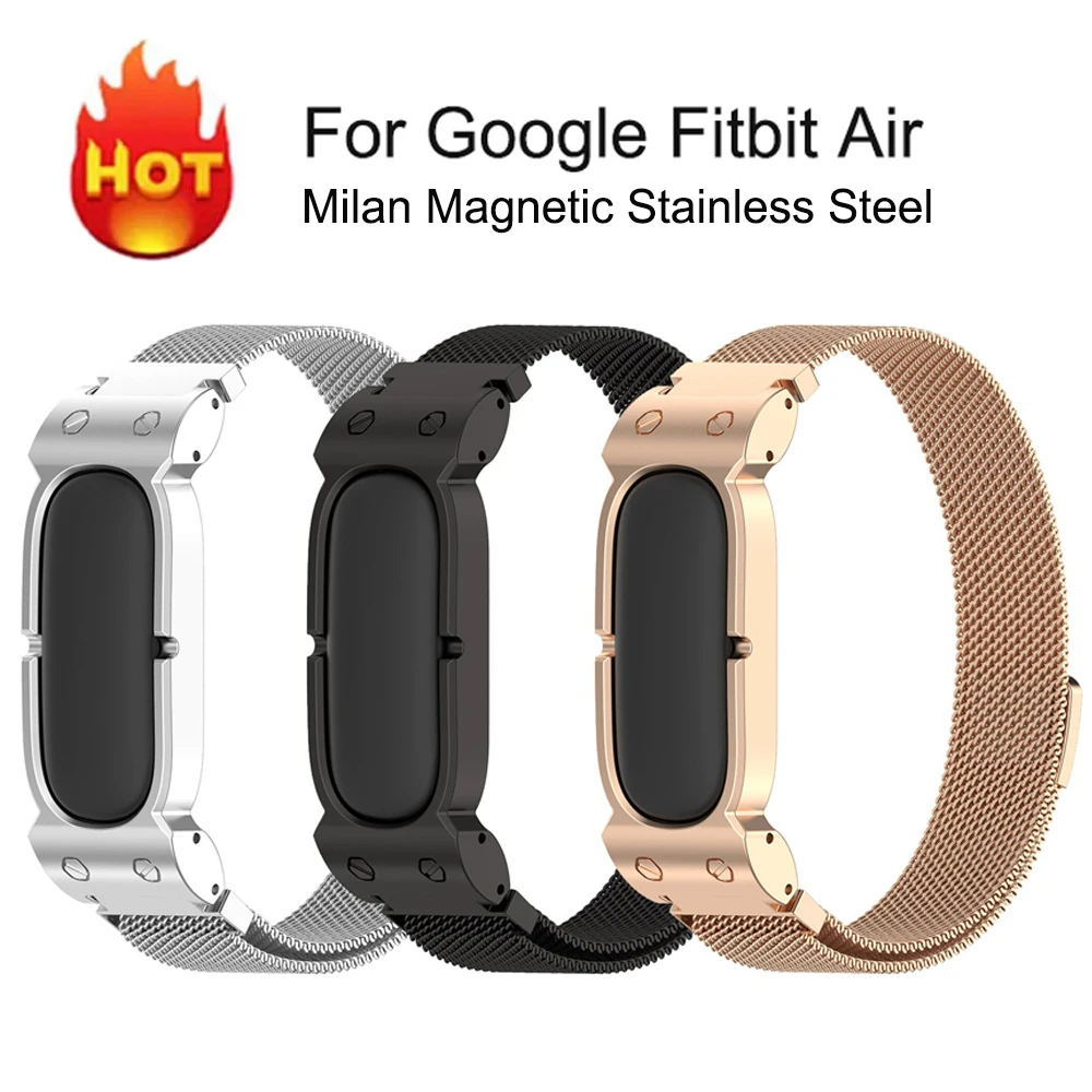 Stainless Mesh Band - Pulseira de relógio ajustável com fecho