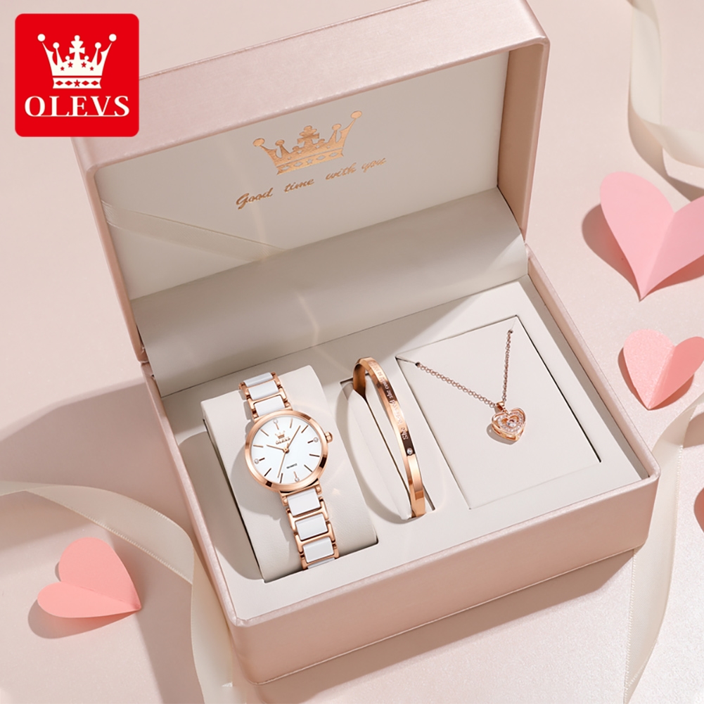 Accessories With Watch - Olevs relógio feminino 5877 luxo elegante