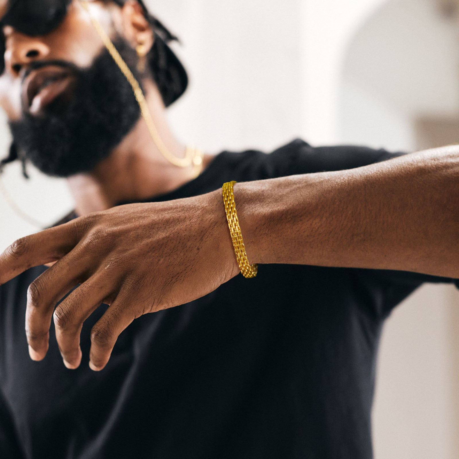 Stainless Mesh Band - Vnox pulseiras de corrente de malha