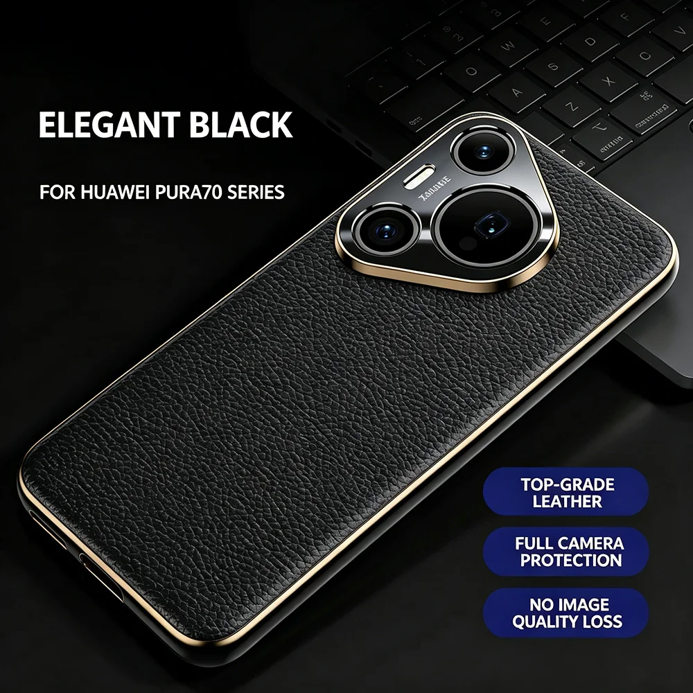 Huawei Mate 60 - Capa de Telefone em Couro Genuíno