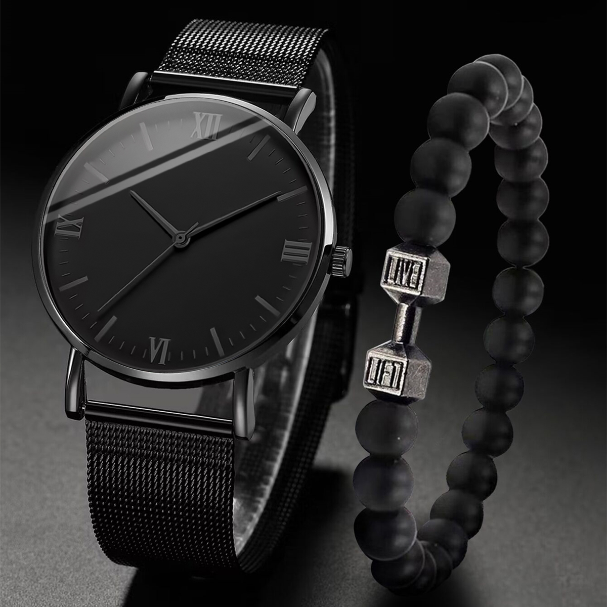2 peças relógio masculino moda - Stainless Mesh Band avaliação e preço