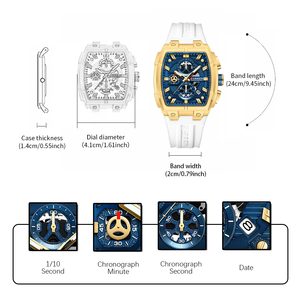 Relógio de Luxo Vintage CURREN - Accessories With Watch avaliação e preço