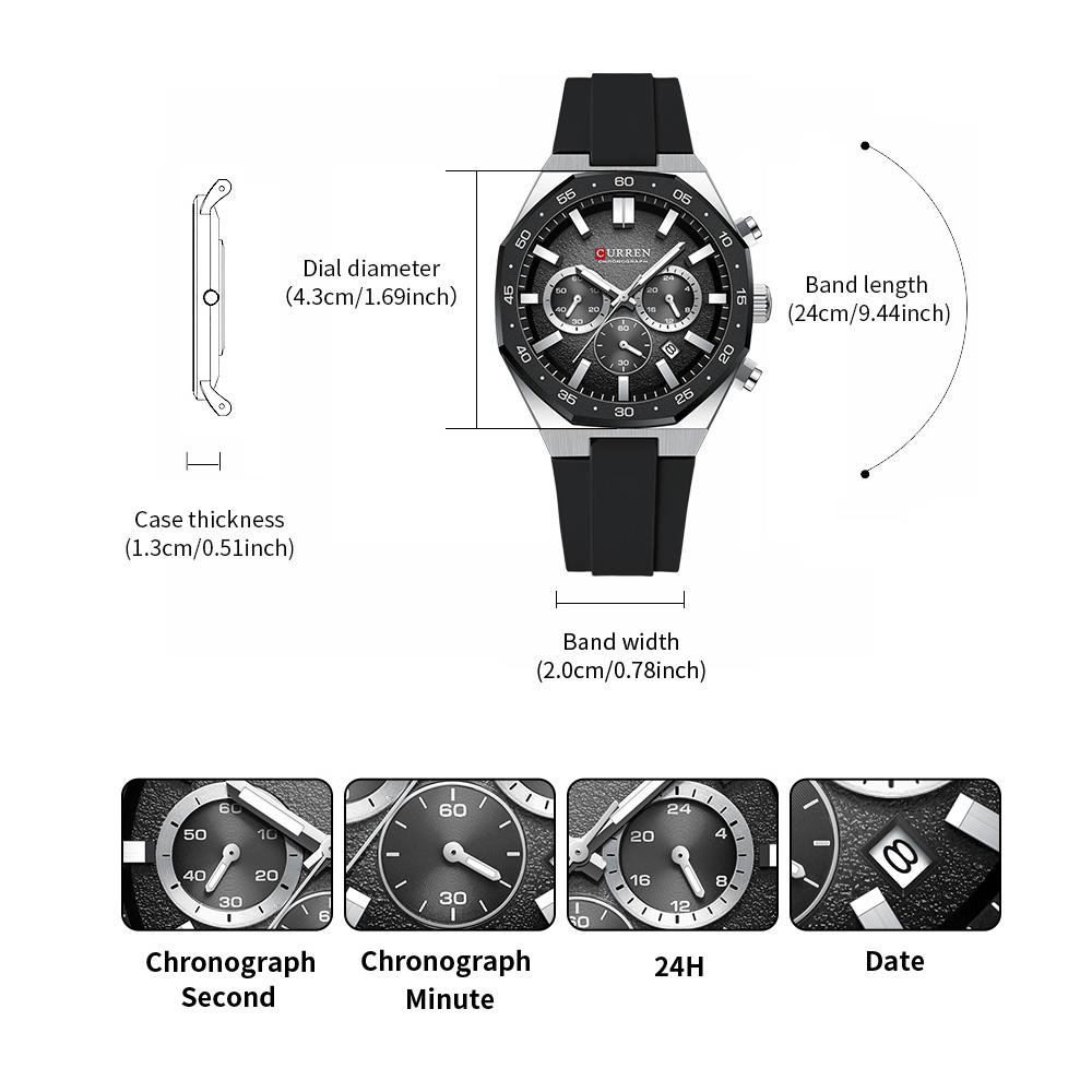 Relógio Esportivo Casual Mascu - Accessories With Watch avaliação e preço